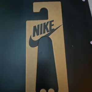 Nike Eco-Friendly Tan Sandal Shoe Holder Hanger Packaging with Black Nike Accent